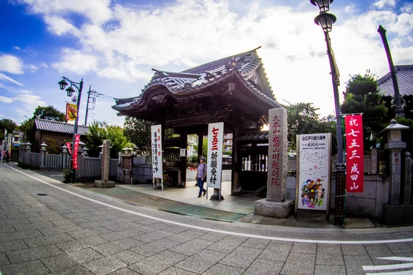 川越市風景 小さな通り 埼玉県 2018年 月の旧市街地区 — ストック写真