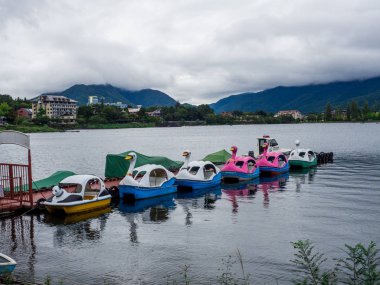 Kawaguchi Gölü, Japonya. Eylül 2018.