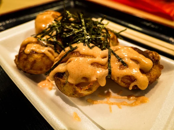 Takoyaki Bolas Polvo Comida Japonesa — Fotografia de Stock