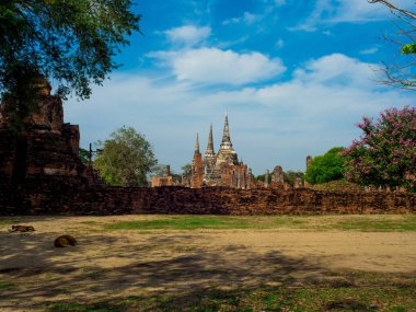 Ayutthaya Tarihi Par Wat Phra Si Sanphet tapınağında Pagoda