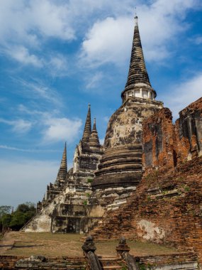 Ayutthaya Tarihi Par Wat Phra Si Sanphet tapınağında Pagoda