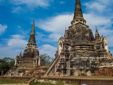 Ayutthaya Tarihi Par Wat Phra Si Sanphet tapınağında Pagoda