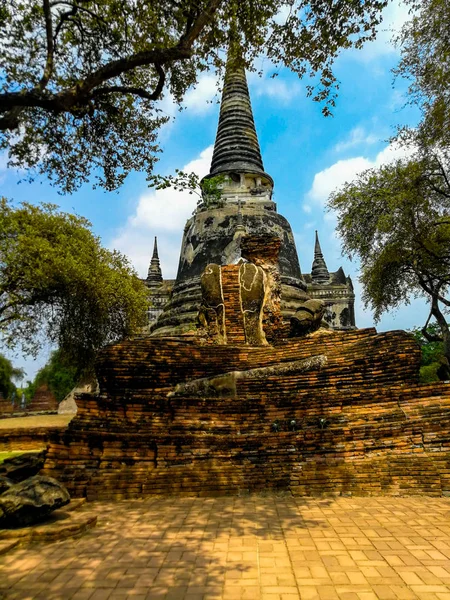 Pagode au temple Wat Phra Si Sanphet à Ayutthaya Historical Par — Photo