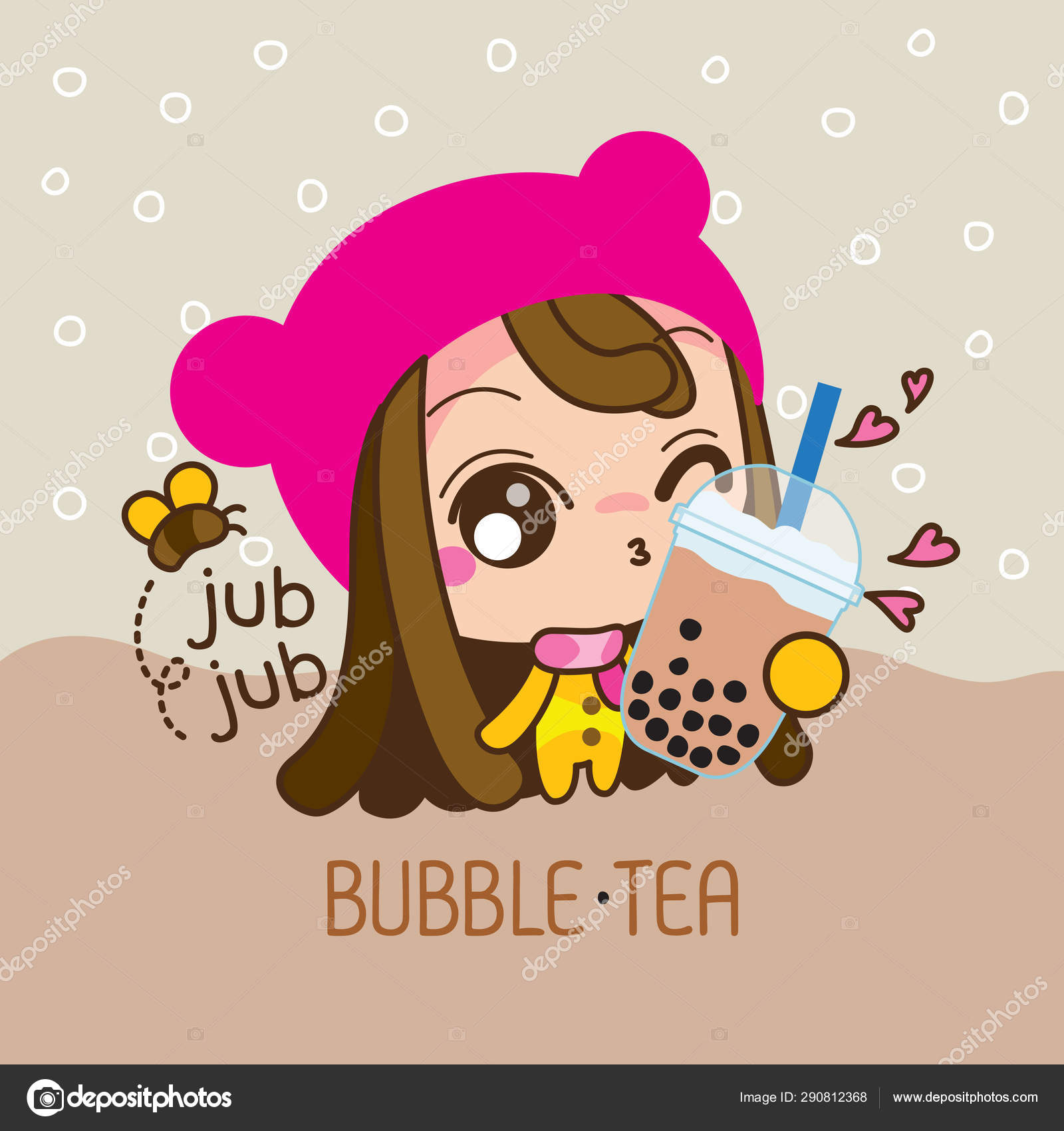 Cute Boba Tea Animation Free Template PPT Premium Download 2020