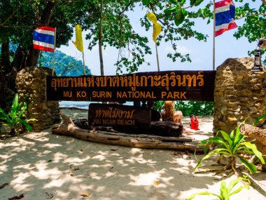 Mu Koh Surin veya Surin Island Plajı, Tayland : Mart 2019