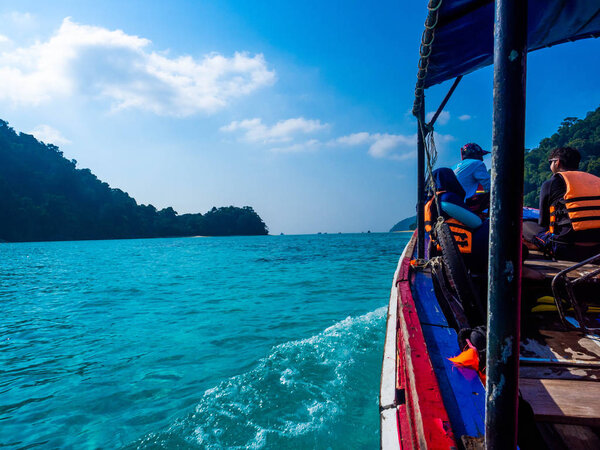 Tourist Boat to snorkeling at Surin Island, Thailand : March 201