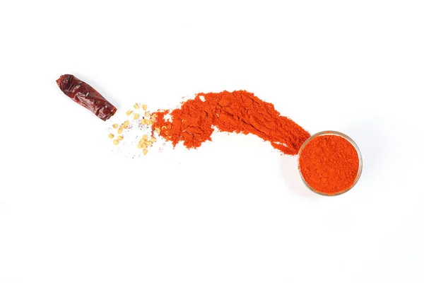 Red Hot Chili Peper Paprika Vlok Spice Ruwe Droge Aangedreven — Stockfoto