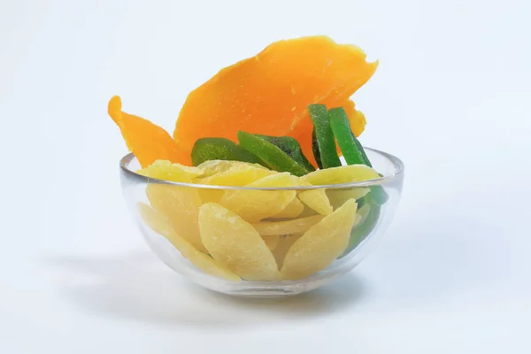 Trocken Konservierte Grüne Kiwi Ananas Reife Fruchtscheiben Bunt Süß — Stockfoto