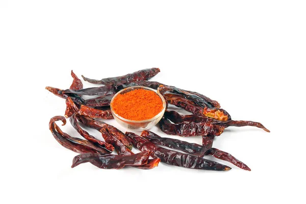 Red Hot Chili Pieprz Papryka Przyprawa Płatek Surowej Suche Zasilany — Zdjęcie stockowe