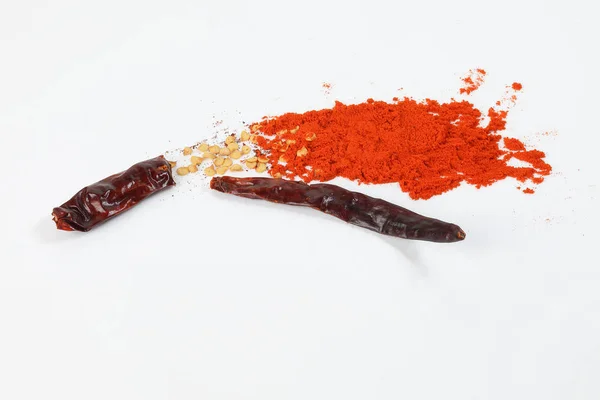 Red Hot Chili Peper Paprika Vlok Spice Ruwe Droge Aangedreven — Stockfoto