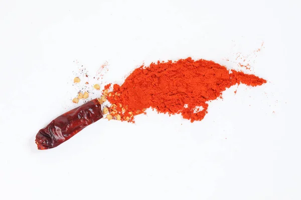 Rote Chili Paprika Paprika Flocken Gewürz Roh Trocken Angetrieben — Stockfoto