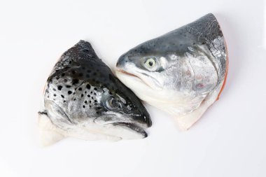 Kesilmiş Temizlenmiş Somon Alabalık Balık Baş yarısı 