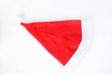 Beyaz arka planda Noel Şapkası Kırmızı 