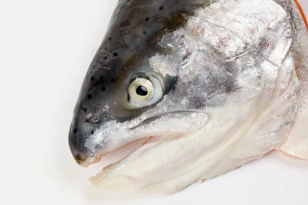 Gesneden Gereinigde Zalm Forel Vis Hoofd Helft — Stockfoto