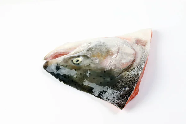 Cabeza Pescado Trucha Salmón Limpia Cortada Mitad — Foto de Stock