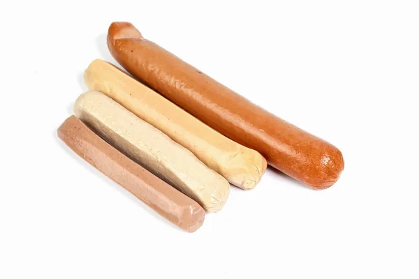 Salsichas Salsichas Cachorro Quente Frango Carne Cordeiro Verity Mix — Fotografia de Stock