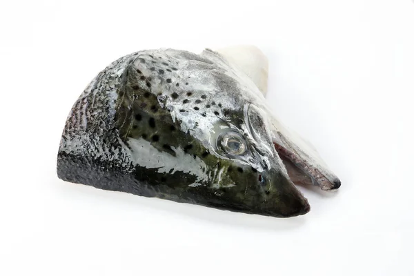 Gesneden Gereinigde Zalm Forel Vis Hoofd Helft — Stockfoto