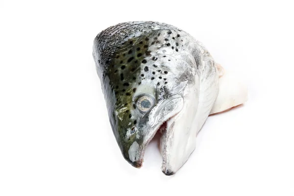 Gesneden Gereinigde Zalm Forel Vis Hoofd Helft — Stockfoto