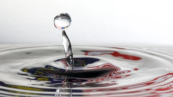 Gota Água Gota Respingo Colisão Pingando Pilar Malásia Bandeira Reflexão — Fotografia de Stock