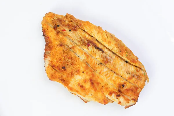 Gegrillte Hähnchenbrust Kebab Steak Kotelett Auf Weißem Hintergrund — Stockfoto