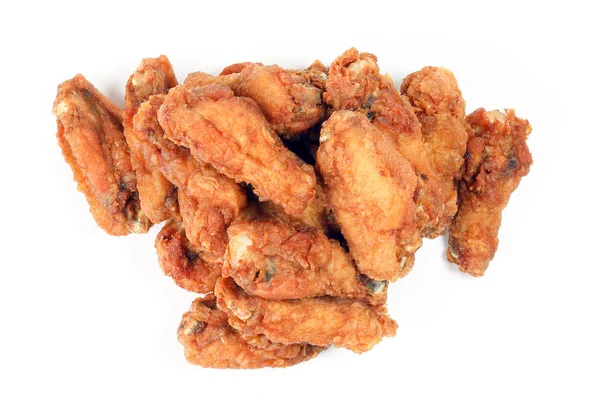 Beyaz arka plan üzerinde Derin Kızarmış Tavuk Wings Drumstick Nuggets Patlamış mısır 