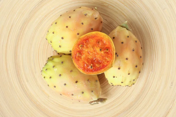 Gul Apelsinkaktus Frukt Prickly Päron Taggig Saftig — Stockfoto