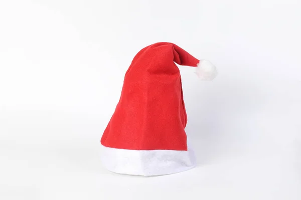 Rosso Cappello Natale Sfondo Bianco — Foto Stock