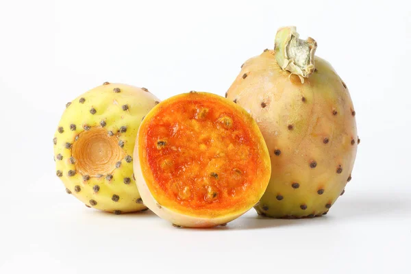 Amarelo Laranja Cacto Fruta Espinhosa Pêra Espinhosa Suculenta — Fotografia de Stock