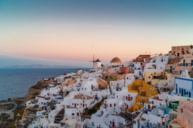 Santorini gündoğumu Oia Yunanistan