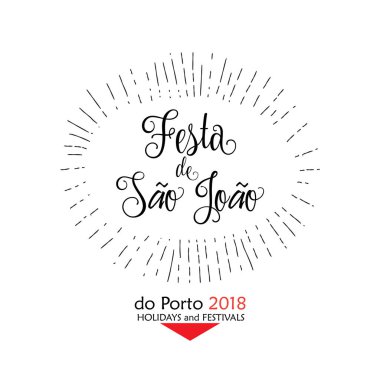 Brezilya Geleneksel Kutlama Festivali Sao Joao 'lu Junina. Porto Portekiz 'den Aziz John yaz festivali Brezilya metni. Karnaval maskeli balo afişi, konfeti, bayraklar, süslü süslemeler. Portekiz Geleneksel Müzik, danslar, havai fişekler, 2024 oyunu