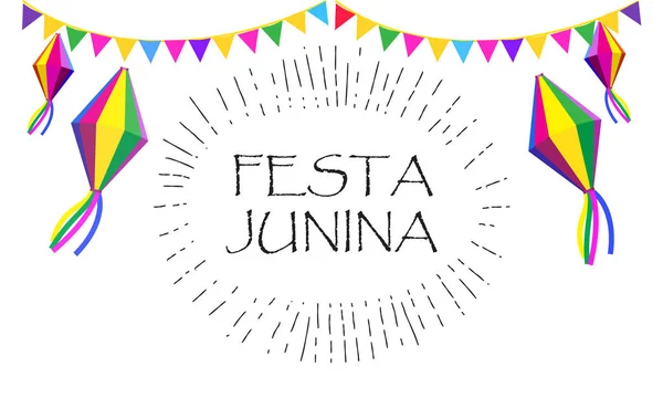 Brasiliansk Traditionell Fest Festa Junina Sommarfestival John Porto Portugisiska Brasiliansk — Stock vektor