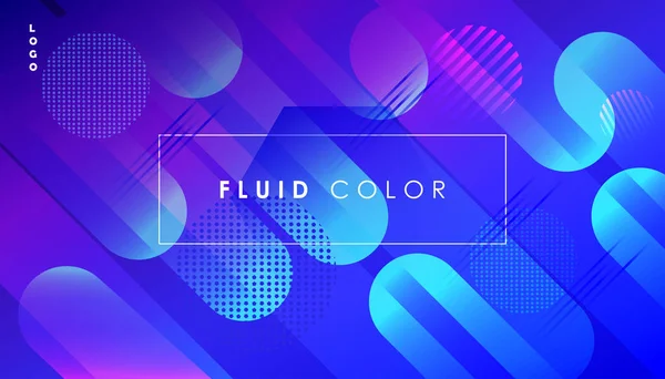 Ultravioleta Diseño Fondo Color Líquido Forma Geométrica Fluida Formas Gradiente — Vector de stock