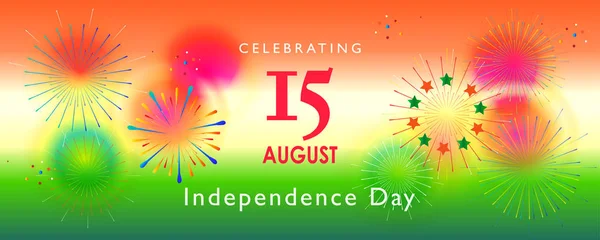 Joyeuse Fête Indépendance Août Fête Inde Lettrage Calligraphique Carte Vœux — Image vectorielle