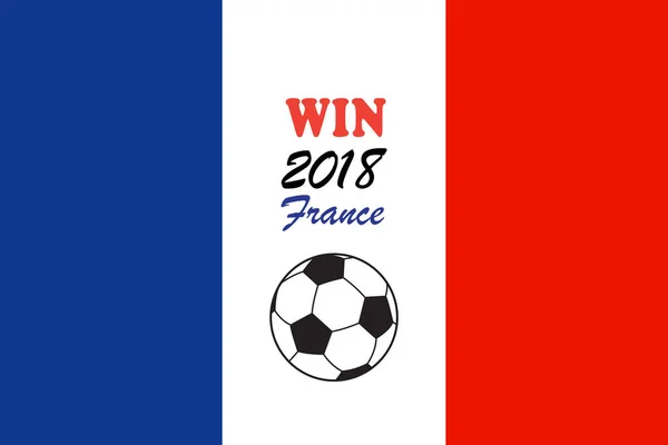 Félicitations Bannière Avec Soccer Ball Drapeau France Signe Vecteur Logo — Image vectorielle