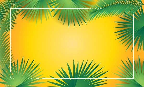 Тропические Листья Пальмы Рамка Украшения Сукка Фон Рош Шана Еврейский — стоковый вектор
