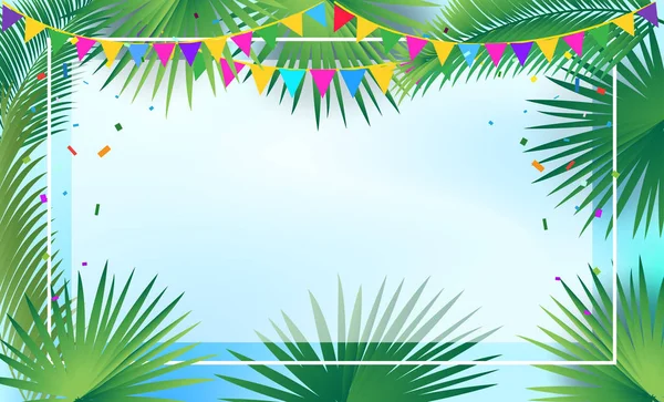Щасливі Суккот Фестиваль Вітальна Листівка Рамка Lulav Etrog Шофар Пальмових — стоковий вектор