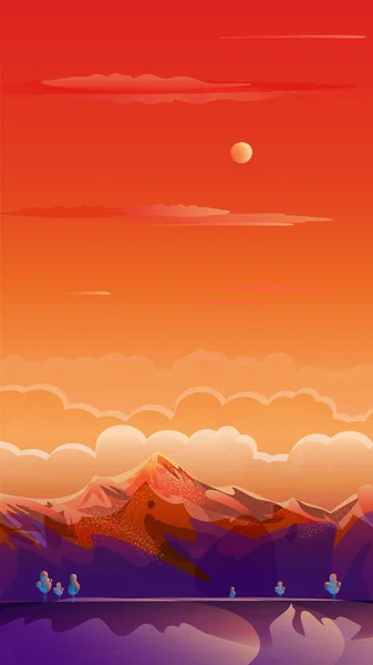 Sunset Summer Rocky Mountain Landscape Drawing Travel Voyage Adventure Nature — Stock Photo, Image