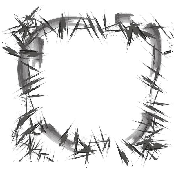 Pop Sanat Siyah Beyaz Sıkıntı Grunge Fırça Hatları Doku Çizgi — Stok Vektör