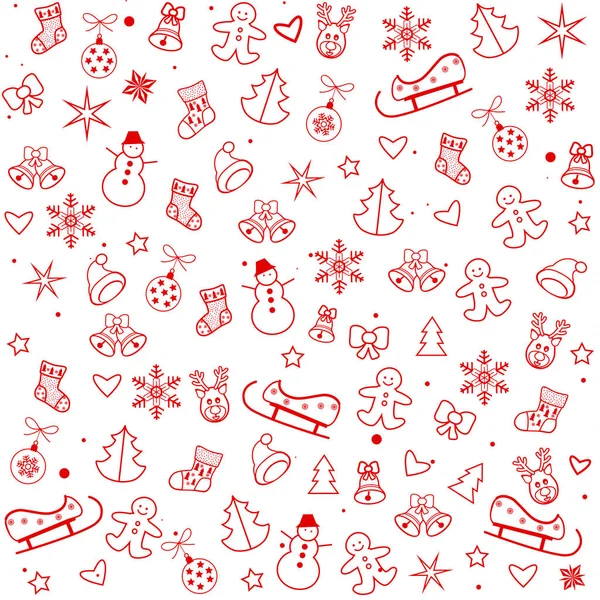 2023 Zimní Dovolená Šťastný Nový Rok Vánoce Krásné Pohlednice Symboly — Stockový vektor