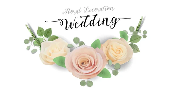 Blumen Hochzeitseinladung Elegant Einladen Danke Rsvp Speichern Sie Das Datum — Stockvektor