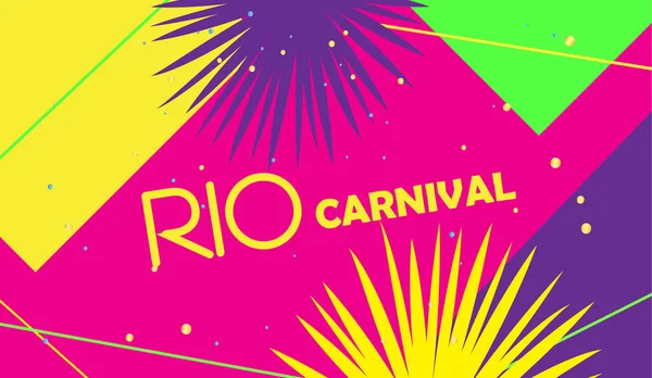 2024 Rio Karneval Festlig Affisch Musiker Konfetti Fyrverkerier Masker Maskerade — Stock vektor