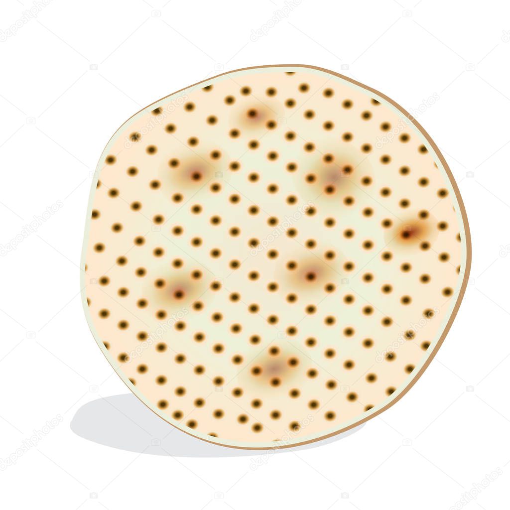 Passover Holiday - Matzah symbol isolated on white background, matzah - Jewish traditional bread for Passover seder ceremony, pesach plate, prayer book, jewish food, family, matza icon, logo, religion, sign, symbol card graphic design vector template