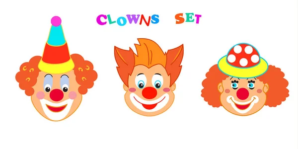 Grappig Clowns Masker Pictogram Patroon Happy Purim Festival Joodse Kinderen — Stockvector