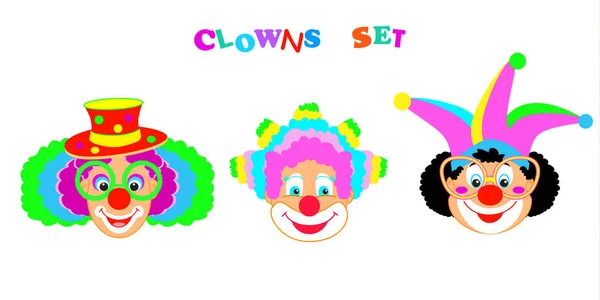Grappig Clowns Masker Pictogram Patroon Happy Purim Festival Joodse Kinderen — Stockvector