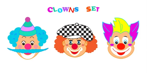 Simpatici Clown Maschera Modello Icona Happy Purim Festival Festa Ebraica — Vettoriale Stock