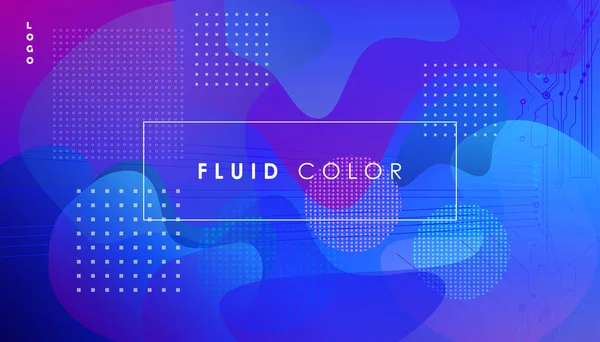 Resumen Fluido Color Ultravioleta Azul Dinámico Fondo Vector Banner Concepto — Vector de stock