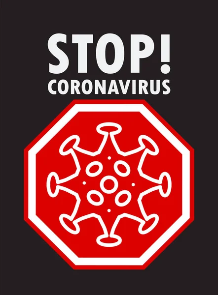 Stop Coronavirus Text Quote Covid Icon Vector Social Media Sign — Stock Vector