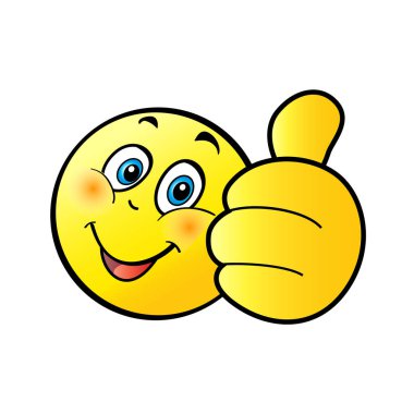 Beyaz arka planda yalıtılmış gülen yüz, komik kafa gülüşü, gülümseyen yüz tamam el işareti, takip et, aşkım. Sevimli karakter vektör illüstrasyonu çizgi film emoji duygu simgesi simgesi