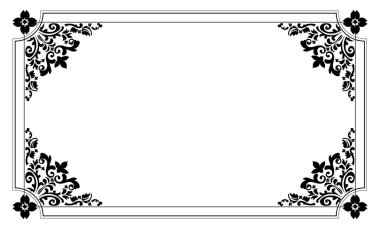 Siyah ve beyaz dikdörtgen çerçeveler ve oval çerçeve izole sanat deco ince lüks sınırlar doğrusal şekil süslemeleri çiçek çizgileri başlıkları davetiye kartı poster kitabı kapakları eski moda tarzı dikdörtgenler fotokopi alanı işareti