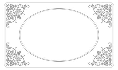 Siyah ve beyaz dikdörtgen çerçeveler ve oval çerçeve izole sanat deco ince lüks sınırlar doğrusal şekil süslemeleri çiçek çizgileri başlıkları davetiye kartı poster kitabı kapakları eski moda tarzı dikdörtgenler fotokopi alanı işareti